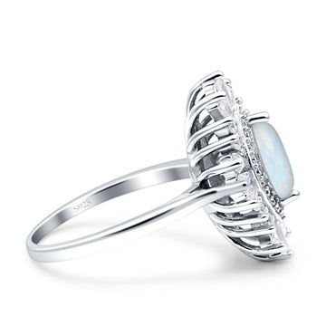 Art Deco Marquise Engagement Ring Lab Created White Opal 925 Sterling Silver Wholesale